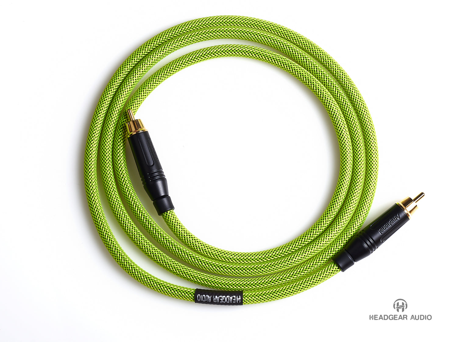 Gold-plated RCA connector detail - Headgear Audio handcrafted interconnect cable