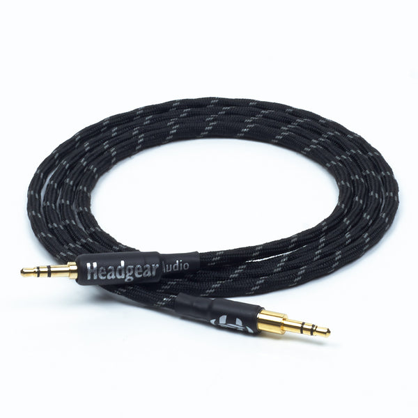 Upgrade Cable for Audio Technica ANC9, ANC29, MSR7, M70/1.2mtr/Black Reflective Sleeving